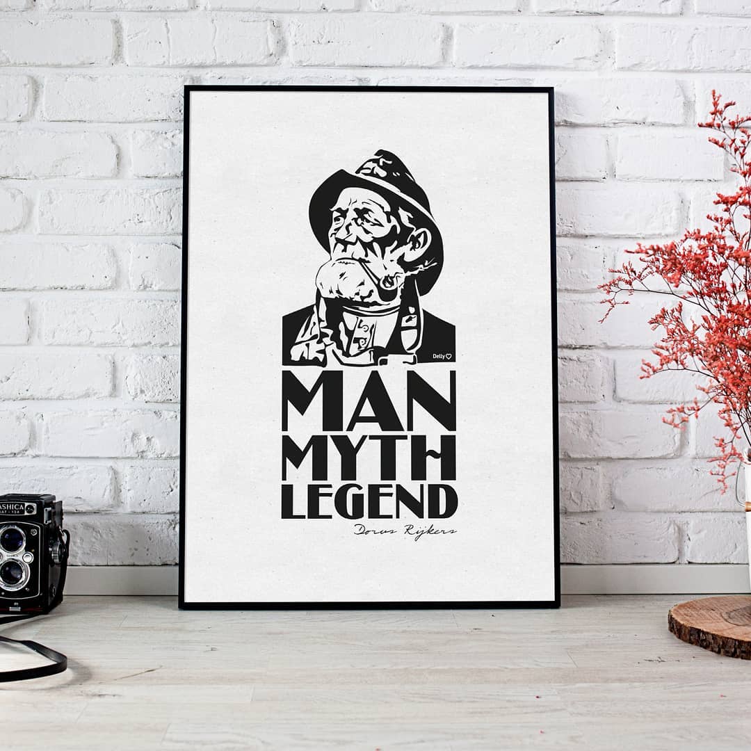 Man, Myth, Legend - Delly Love - poster design - Ron van Noord
