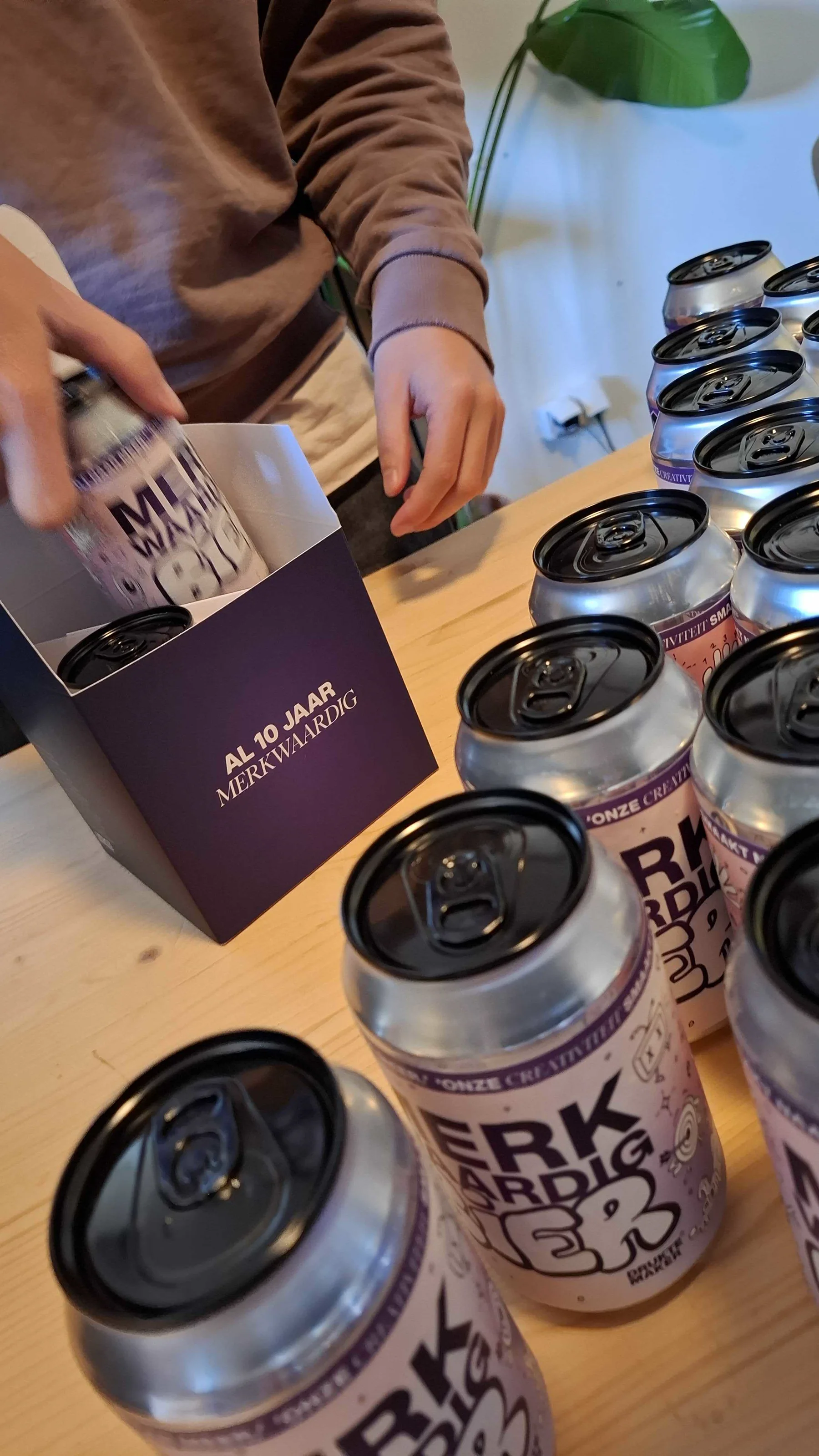 Ron van Noord — Grafisch ontwerp, DTP, Illustratie, Visual design — Druktemaker 10 jaar — jubileumverpakking en Merkwaardig Bier — Beeld: Jubileumdoosje met Merkwaardig Bier — Project: Een handgeïllustreerde jubileumverpakking en bierlabel voor tien jaar Druktemaker, ontwikkeld voor het…