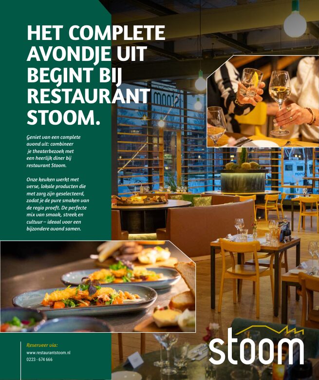 Ron van Noord — Grafisch ontwerp, DTP, Visuele campagnes, Visual design, Content + campagnes — Theater De Kampanje — Theatergids 2026–2027 — Beeld: Magazinepagina 15 — Project: Een energieke theatergids en straatcampagne voor seizoen 2026–2027, met meerdere opvallende…