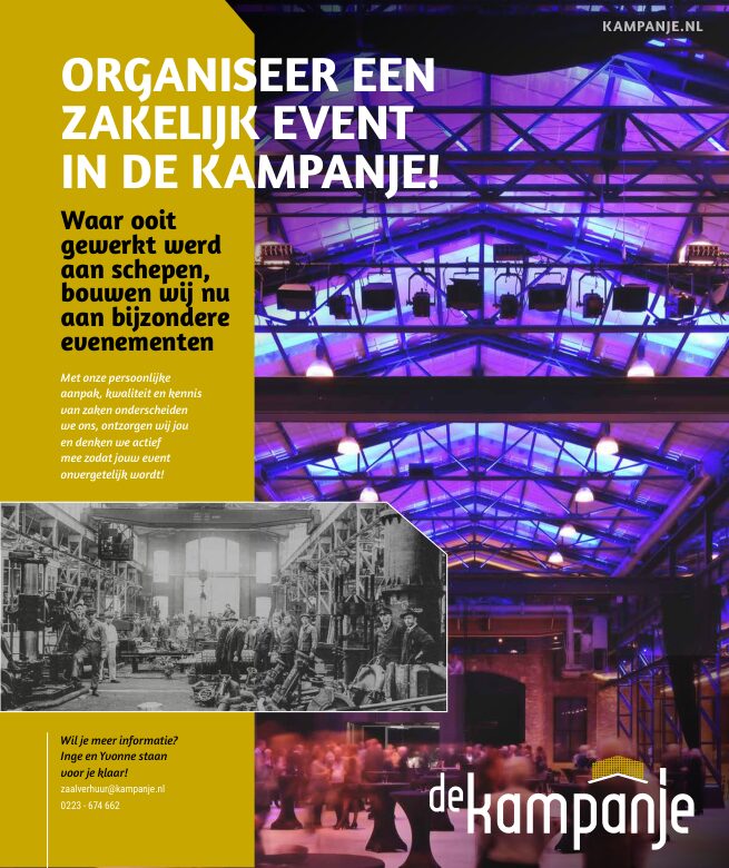 Ron van Noord — Grafisch ontwerp, DTP, Visuele campagnes, Visual design, Content + campagnes — Theater De Kampanje — Theatergids 2026–2027 — Beeld: Magazinepagina 37 — Project: Een energieke theatergids en straatcampagne voor seizoen 2026–2027, met meerdere opvallende…
