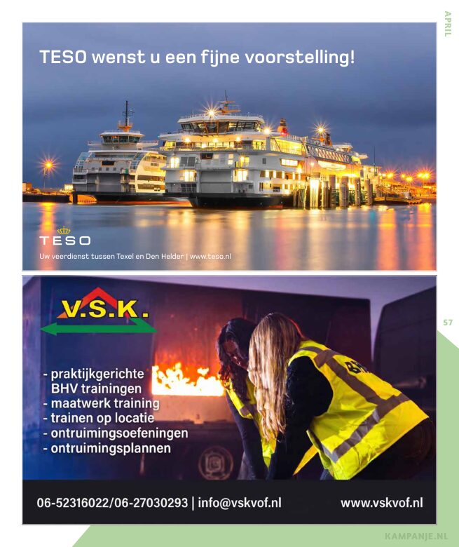 Ron van Noord — Grafisch ontwerp, DTP, Visuele campagnes, Visual design, Content + campagnes — Theater De Kampanje — Theatergids 2026–2027 — Beeld: Magazinepagina 57 — Project: Een energieke theatergids en straatcampagne voor seizoen 2026–2027, met meerdere opvallende…