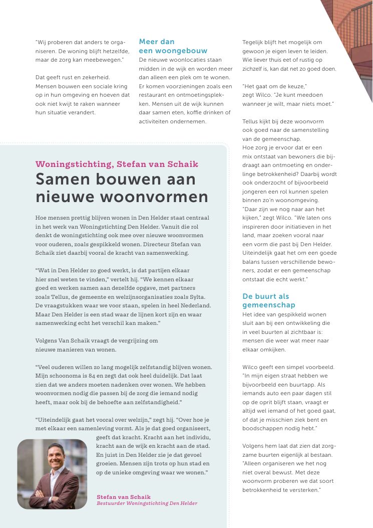 Ron van Noord — Grafisch ontwerp, DTP, Visual design — VerTellus — magazine van Zorggroep Tellus — Beeld: Magazinepagina 8 — Project: Een volledige herontwikkeling van de visuele stijl van VerTellus, vanaf editie 31 doorvertaald naar iedere…